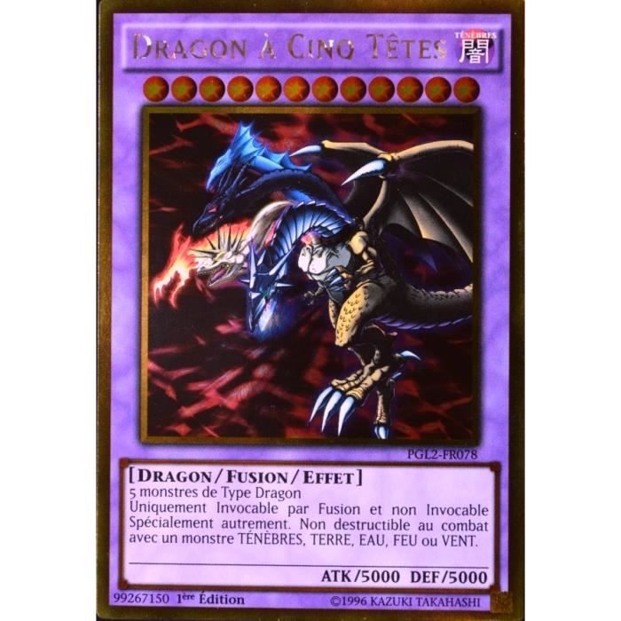 carte YUGIOH GOLD PGL2FR078 Dragon À Cinq Têtes Achat / Vente carte a collectionner