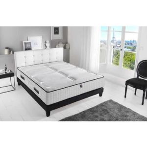 HOTEL LUXE Ensemble matelas + sommier 140x190 cm - Mousse Haute Résilience 35kg/m3 - Equilibré - 2 personnes
