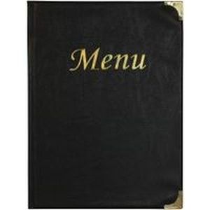 Prot?ge menu noir Basique, format A4, 10 pages