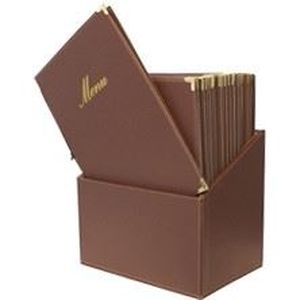 Box 20 menus, A4 marron, 1 double insert