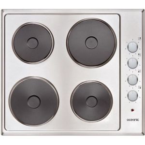 OCEANIC CTE4IX - Table de cuisson électrique - 4 foyers - L58xP51cm - Rev?tement inox - Coloris Inox