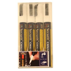 Lot de 4 feutres craie, coloris blanc