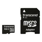 CARTE MEMOIRE Transcend carte MicroSD 4 Go Classe 4 + adaptateur
