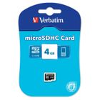 CARTE MEMOIRE Verbatim carte MicroSD 4 Go classe 4