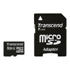 CARTE MEMOIRE Transcend carte MicroSD 8 Go Classe 4 + adaptateur