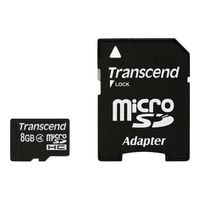 CARTE MEMOIRE Transcend carte MicroSD 8 Go Classe 4 + adaptateur