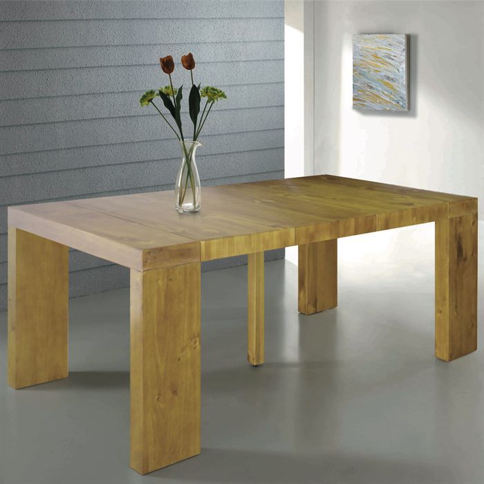 Table console extensible 4 rallonges Ariel XL Laquée Ivoire & Chêne