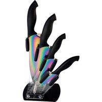 COUTEAU DE CUISINE  BLOC 4 COUTEAUX LAME REVETEMENT TITANE