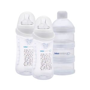 BEBE CONFORT Lot de 2 Biberons Perfect Sense 270ml + 1 doseur de lait - Little Valleys Blanc