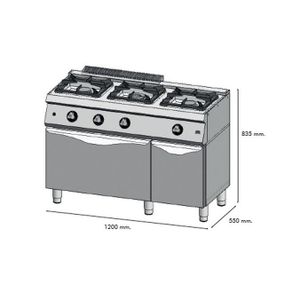 Plan de cuisson à gaz 3 feux avec four C