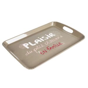 Plateau en mélamine Plaisir du Ptit Déj 46x31cm avec anses