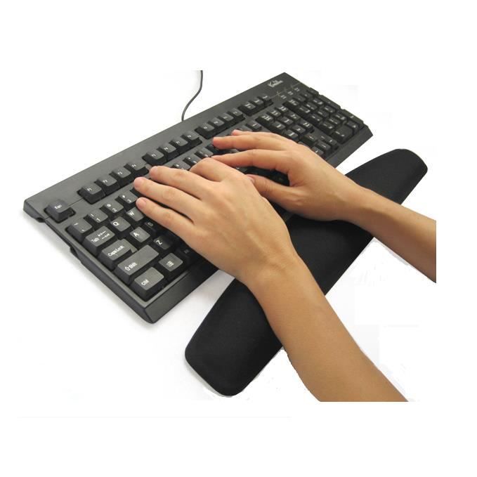 Repose poignet noir en gel pour claviers d'ordinateurs TRIXES Repose
