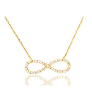 SAUTOIR ET COLLIER Collier Plaqué Or Oxydes Motif Infini Victoria .