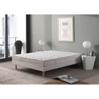 SOMMIER ET MATELAS  Ensemble 140x190cm couchage Mémoire 3cm MEMOSOFT
