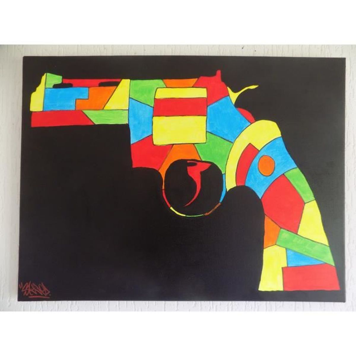 Tableau colt revolver pistolet (peinture toile deco design idee ...