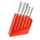 COUVERTS - MENAGERE JEAN DUBOST PRADEL Bloc KIMONO rouge + 5 couteaux
