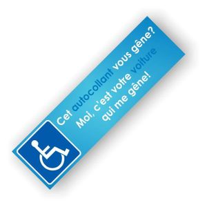 Autocollant handicape Achat / Vente Autocollant handicape pas cher