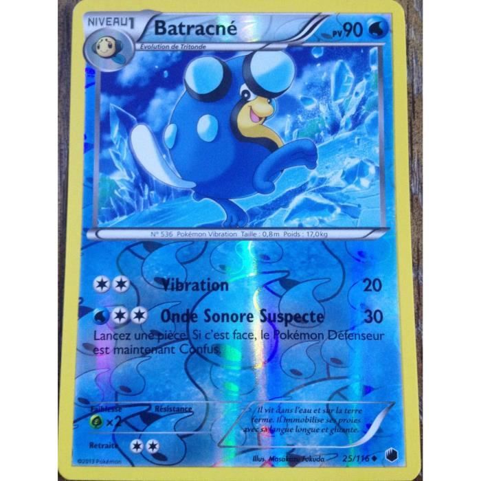 carte Pokémon Batracné REVERSE 90 PV 25 116 GLACIATION PLASMA NEUF FR