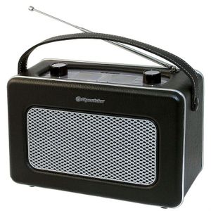 ROADSTAR TRA 1958N BK Radio Mono Style Retro Vintage - Présentation Simili Cuir - Tuner Am/Fm Analogique - Prise Casque