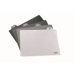 GEFU Lot de 4 planches ? découper flexibles 12750 37,8cm gris, gris clair, noir et blanc