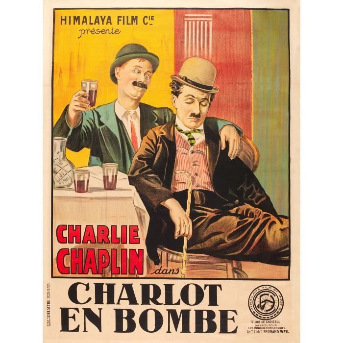 Les Charlot S'en Vont En Guerre CHARLOT EN BOMBE reproduction poster ciné 60x80 - Achat / Vente affiche