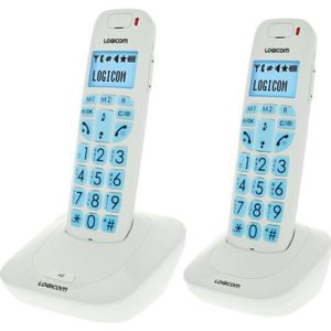 Logicom Confort 250 Duo Téléphone Sans Fil Sans Répondeur Blanc Senior