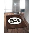 TAPIS - DESSOUS DE TAPIS Tapis RALLY 53 100x150cm choco noir & blanc