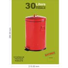 POUBELLE - CORBEILLE BATIMEX Poubelle à pédale 30 L ACIER EPOXY ROUGE