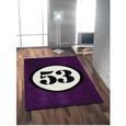 TAPIS - DESSOUS DE TAPIS Tapis RALLY 53 100x150cm prune noir & blanc