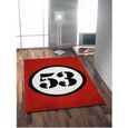 TAPIS - DESSOUS DE TAPIS Tapis RALLY 53 100x150cm rouge noir & blanc