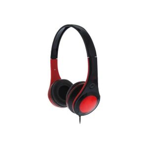 Casque stéréo filaire DOTCOM rouge et noir Profi