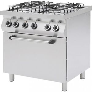 Fourneau à gaz, 4 brûleurs sur four