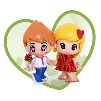 POUPEE-POUPON Poupées Pinypon Zamoureux -Yeux Coeur - 7 Cm