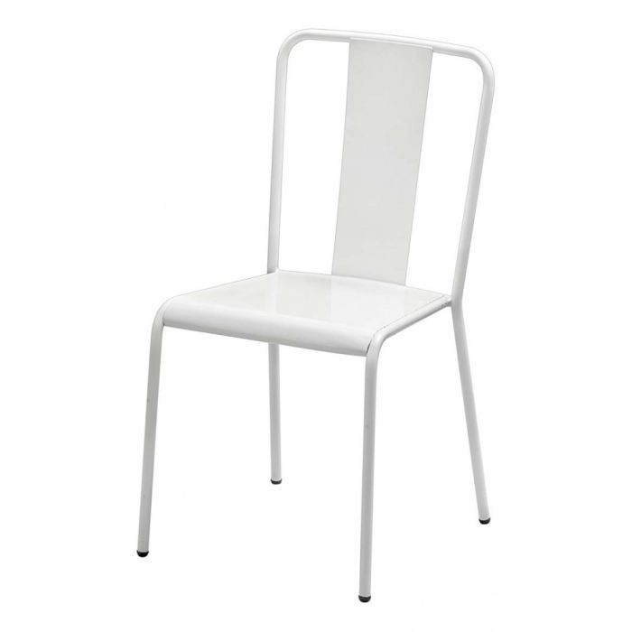 Chaise blanche en mÃ©tal Tempo Lot de 4 Inwood - Une chaise ...