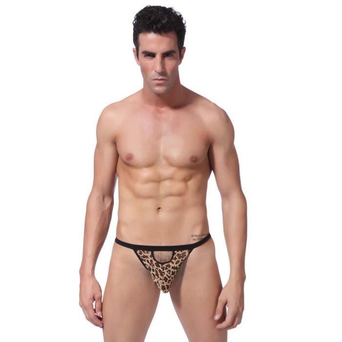 maillot de bain string homme leopard