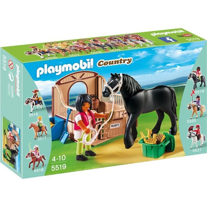 5519-Cheval Frison et écuyère de Playmobil