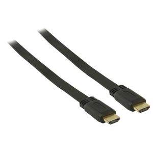 VALUELINE VGVP34100B100 Câble HDMI haute vitesse avec Ethernet - Plat - Mâle - 10,00 m - Noir