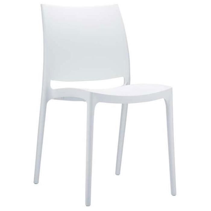 Chaise de jardin empilable en plastique blanc,  Achat / Vente