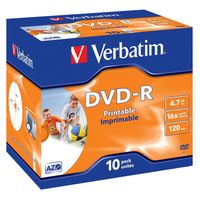 CD - DVD - BLU-RAY VIERGE POUR PC Verbatim DVD-R Imprimable 16X (par10)