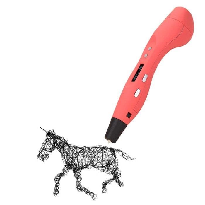 Imprimante 3D Pen Vitesse réglable avec écran OLED / ABS PLA Test