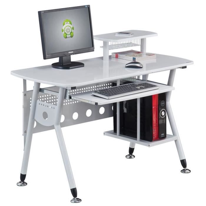 Bureau informatique blanc 120 cm Achat / Vente bureau Bureau informatique blanc 120 cm Achat / Vente bureau