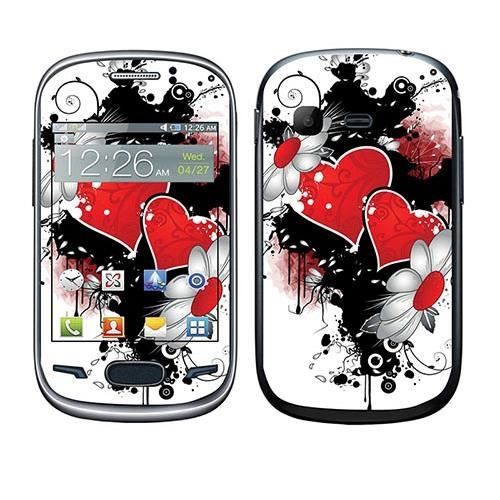 Skin Stickers pour samsung rex 70 (Sticker Coeurs avec fleurs