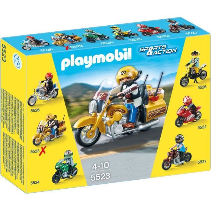 5523-Moto de route dorée de Playmobil