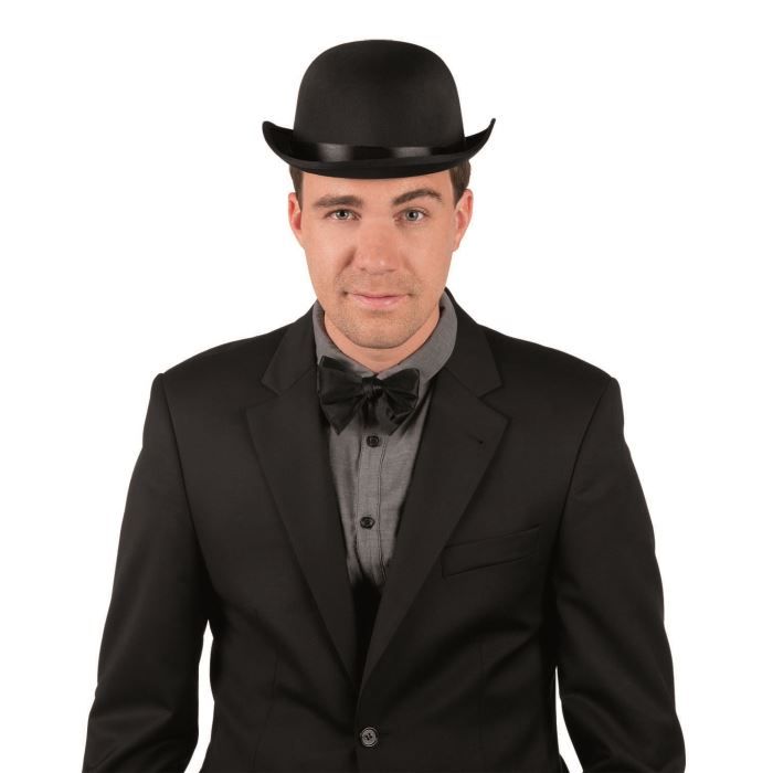 Chapeau melon noir Achat / Vente chapeau perruque Chapeau melon noir Cdiscount