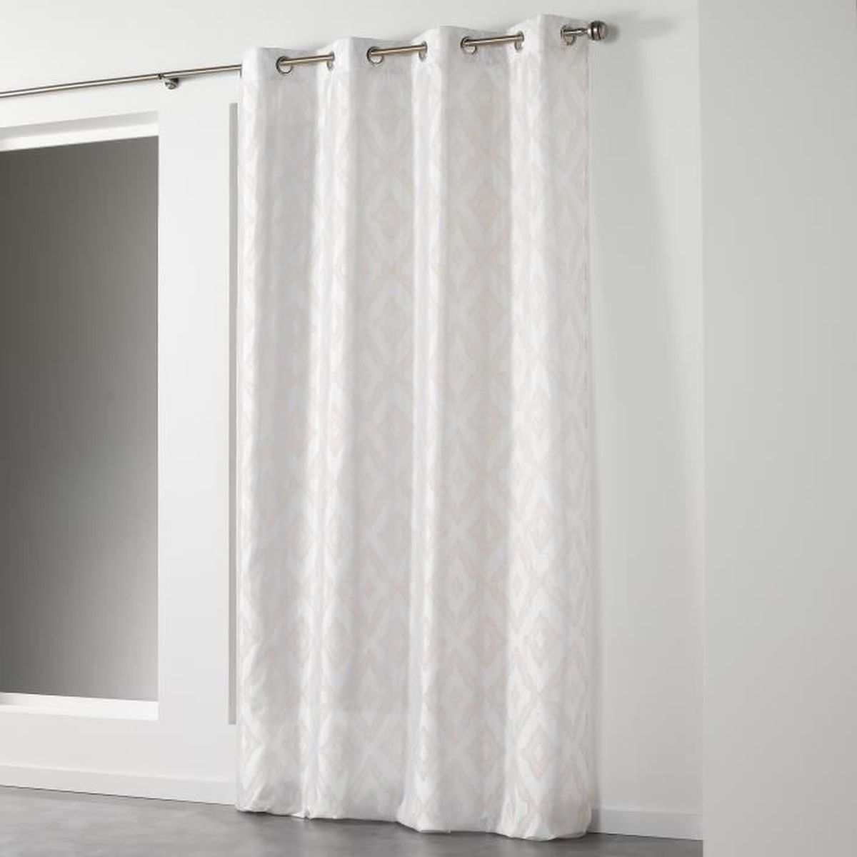 Rideau oeillets 140x260 lenox blanc cuivre achat / vente rideau ...