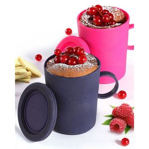 Mug cake en silicone lot de 2 - Fuschia et Violet