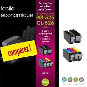 CARTOUCHE IMPRIMANTE Paxton Pack 5 cartouches Canon PG 525 CLI526