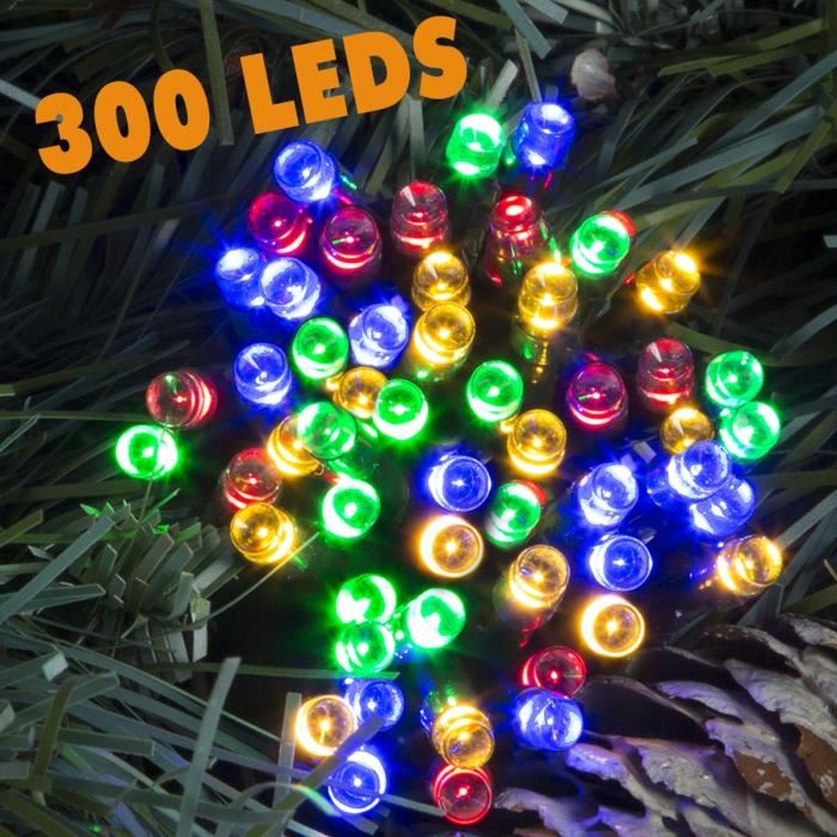 Guirlande lumineuse 300 led longueur 15m avec jeux de lumière ...