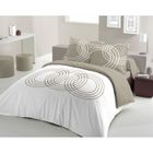 PARURE DE COUETTE CASATXU Housse 220x240cm + 2 Taies ODE BLANC/BEIG
