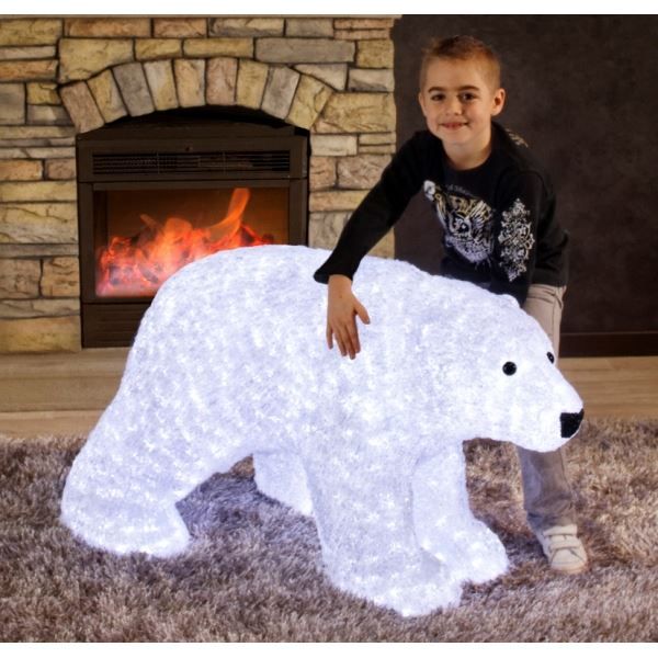 Magnifique illumination de Noël XXL ! Ours géant polaire lumineux